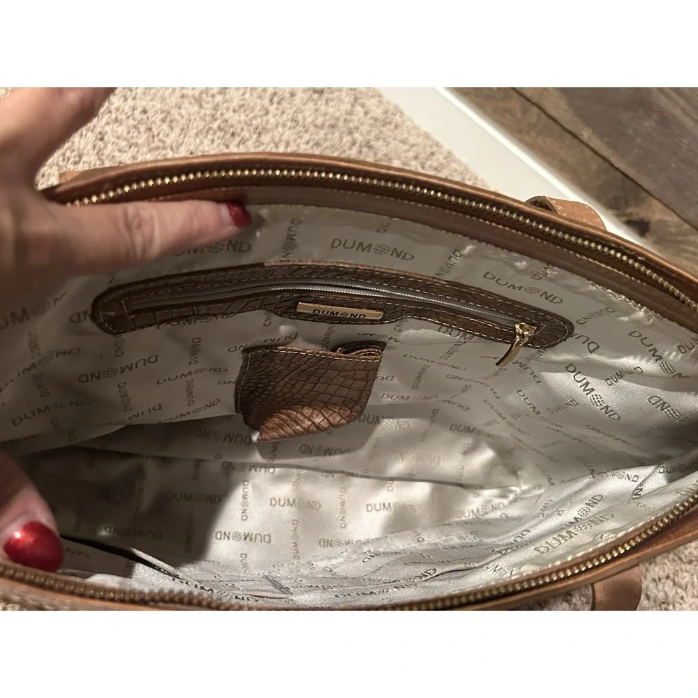 LARGE DUMOND LEATHER‎ SATCHEL TOTE BAG Made In Brazil